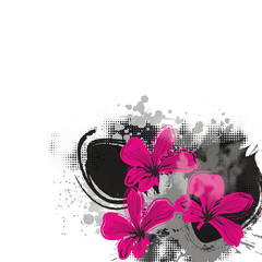 Grunge floral card