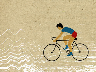bicyclist on grunge background