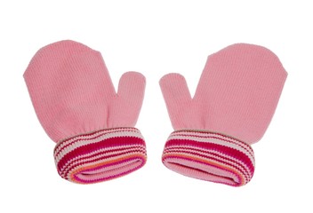 Rosarote Handschuhe für den Winter