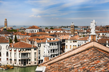 Obraz premium Birds eye view on Grand Canal in Venice