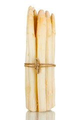 beautiful white asparagus isolated on white