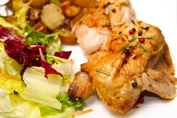 pollo arrosto con contorno