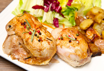 pollo arrosto con contorno