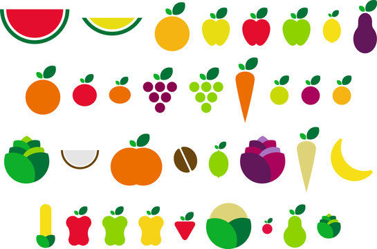 frutas y verduras vectorizadas