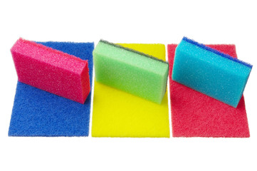 Multi-colorful kitchen sponges