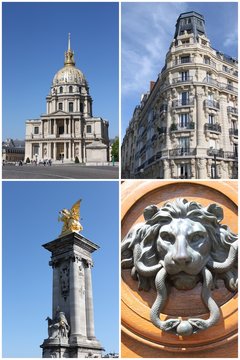 Paris, 4 photos pour carte postale