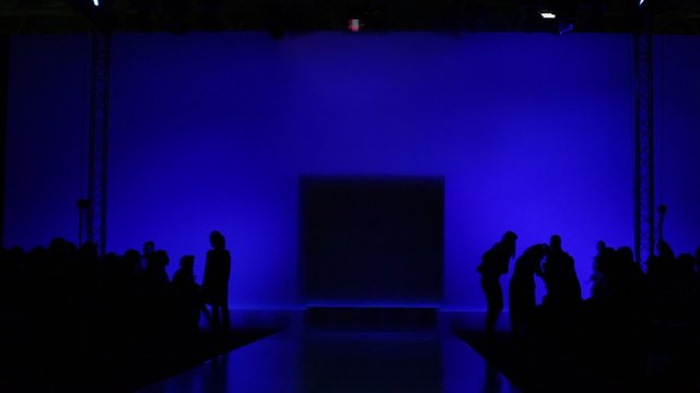 people are waiting for beginning of fashion show