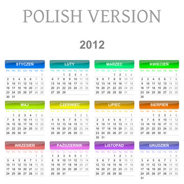2012 Polish vectorial calendar