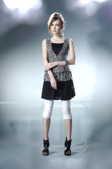 full body image of a beautiful woman shot in studio