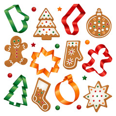Christmas cookies and cookie cutters