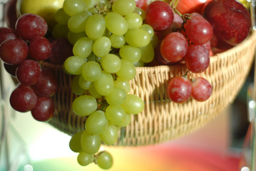 Fresh ripe fruit in basket