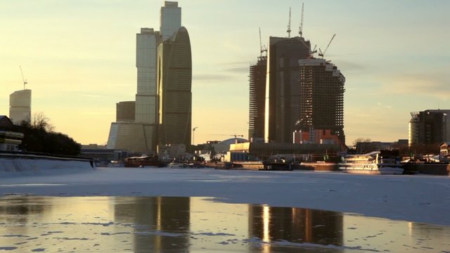 Unfinished City of Moscow, panoramic view from river