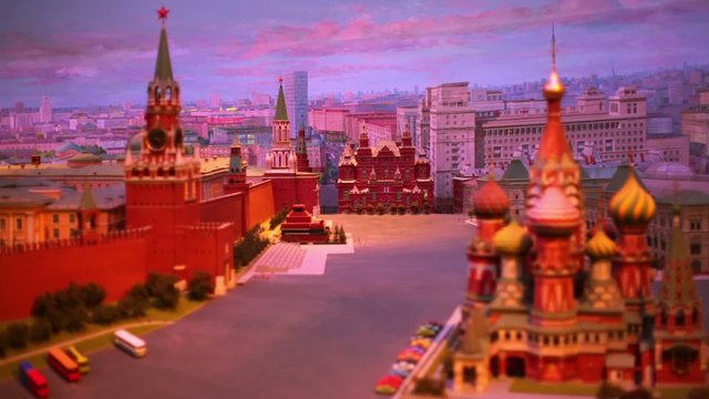 Night diorama Moscow - capital of USSR