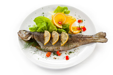 Fish dish - roast trout and vegetables