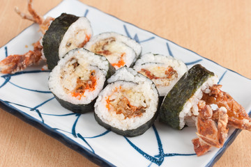 Soft shell crab sushi roll