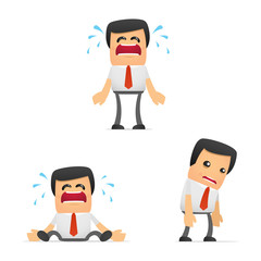 set of funny cartoon manager