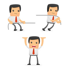 set of funny cartoon manager