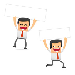 set of funny cartoon manager