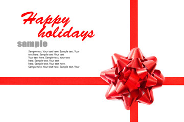 red ribbon with a bow with sample text