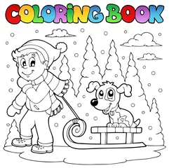 Photo sur Plexiglas Pour enfants Livre de coloriage thème d& 39 hiver 1