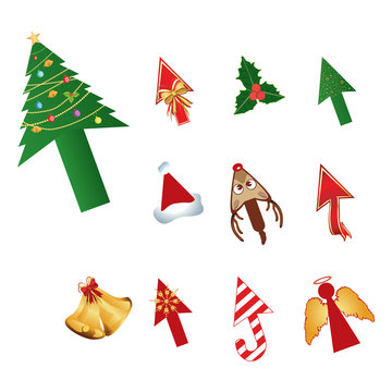 Christmas design cursors vector