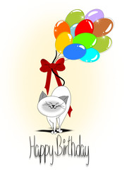 Geburstag Karte mit Katze