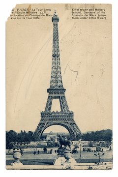 Eiffel Tower - vintage postcard
