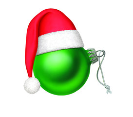 Gr&uuml;ne Weinachtskugel mit M&uuml;tze