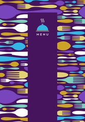 Food, restaurant, menu design in violet