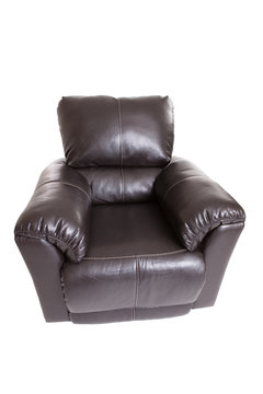 New Leather Recliner Isolated On White