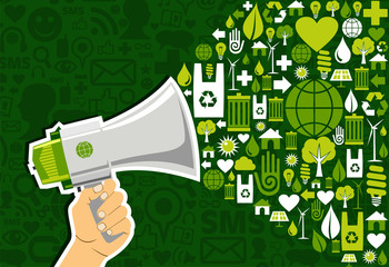 Go green social media Marketing - obrazy, fototapety, plakaty