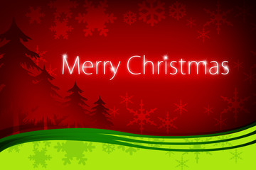Vintage Christmas Card. Merry Christmas lettering
