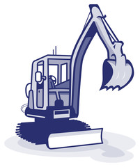 a blue digger machinery