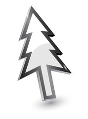 Vector mouse arrow pointers,Xmas tree version, 3d
