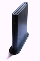 Broadband internet router on white