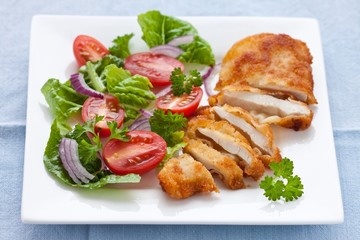 Fried Chicken Fillet with Salad