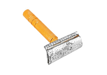 Vintage traditional shaver, isolated on white background