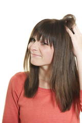 Naklejka premium Junge nachdenkliche Frau