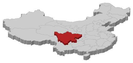 Map of China, Sichuan highlighted
