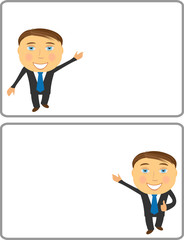 successful cartoon businessman copy space for text