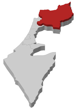 Map of Israel, Northern District highlighted