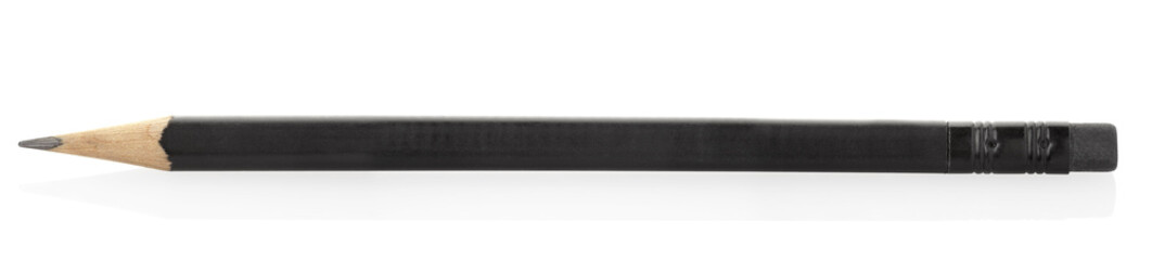 Black pencil isolated on white, clipping path included