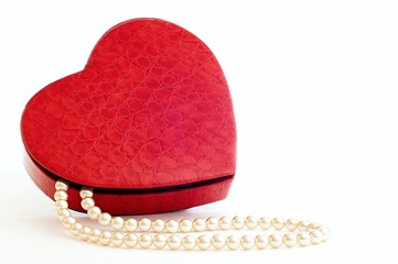 Necklace in a heart case