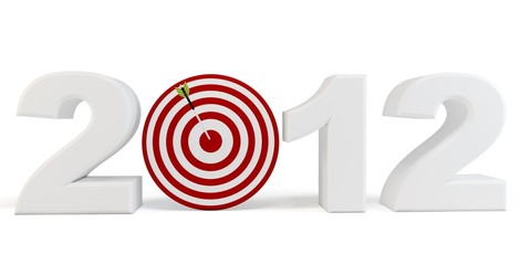 3d Happy New Year 2012  red target