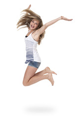 Teen Girl Jumping for Joy