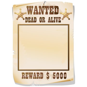 Wanted Dead or Alive Poster-Ricercato Vivo o Morto-2-Vector