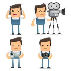 set of funny cartoon mechanic