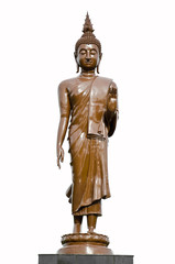 Standing Buddha statue isolated