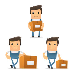 set of funny cartoon mechanic