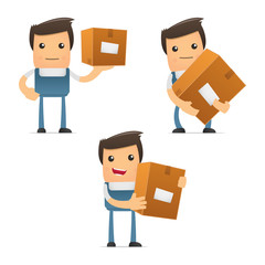 set of funny cartoon mechanic